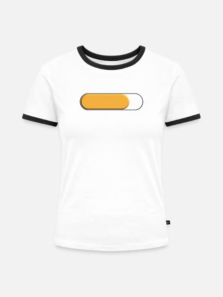 Kleine goldgelbe Spurweite (Beladung) - Frauen Kontrast-T-Shirt - Weiß/Schwarz
