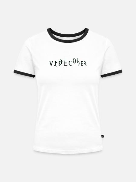 vibecoder_mono Glitch - Frauen Kontrast-T-Shirt - Weiß/Schwarz