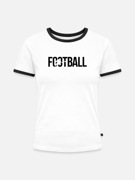 football - Frauen Kontrast-T-Shirt - Weiß/Schwarz