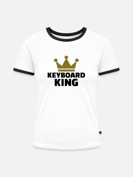 Keyboard - Frauen Kontrast-T-Shirt - Weiß/Schwarz