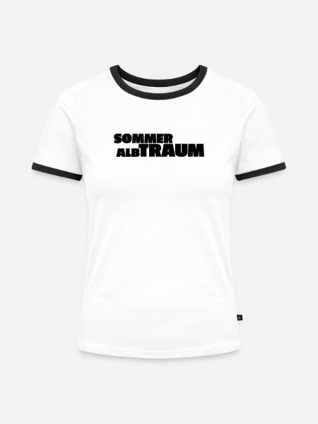 Sommeralbtraum - Frauen Kontrast-T-Shirt - Weiß/Schwarz
