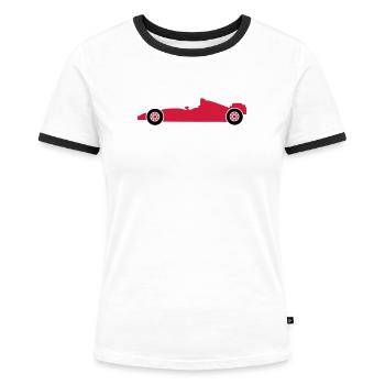 rennwagen rennen auto - Frauen Kontrast-T-Shirt - Weiß/Schwarz - Vorne - Selfina (174cm)