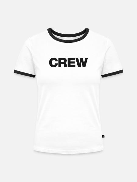 Crew - Frauen Kontrast-T-Shirt - Weiß/Schwarz