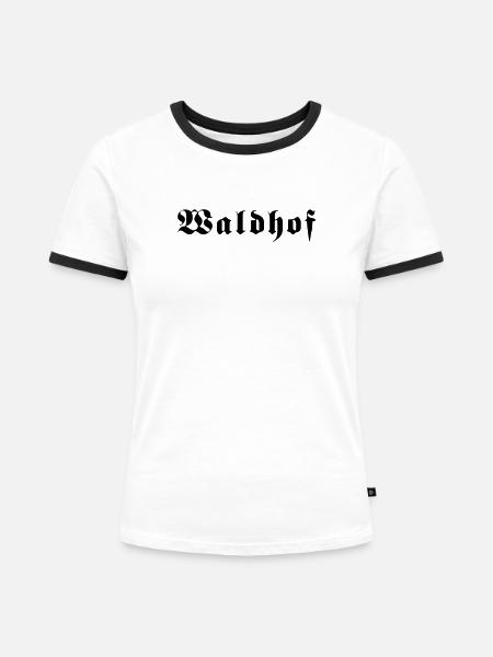 Waldhof - Frauen Kontrast-T-Shirt - Weiß/Schwarz