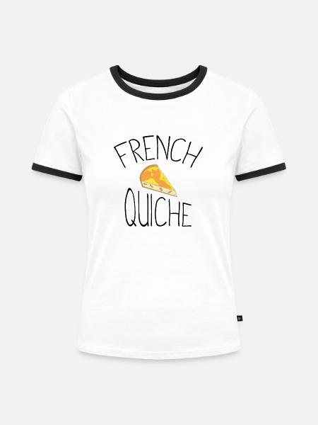 Englische Quiche - Frauen Kontrast-T-Shirt - Weiß/Schwarz