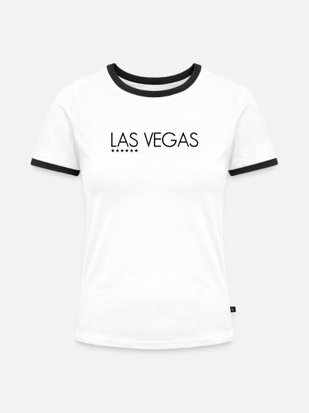 Las Vegas - Frauen Kontrast-T-Shirt - Weiß/Schwarz