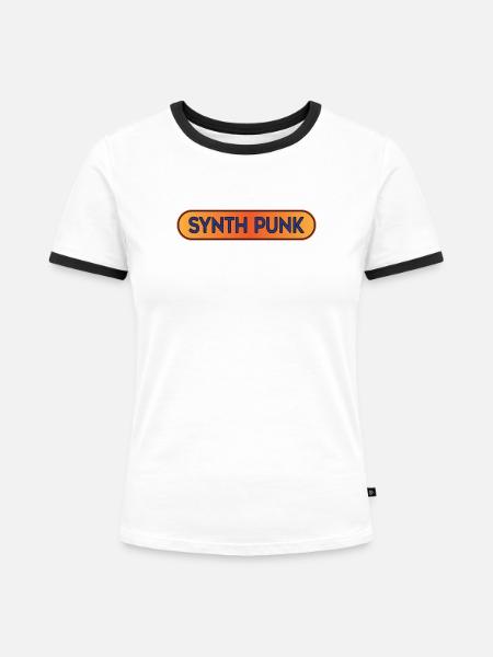 Synth Punk Crest - Frauen Kontrast-T-Shirt - Weiß/Schwarz