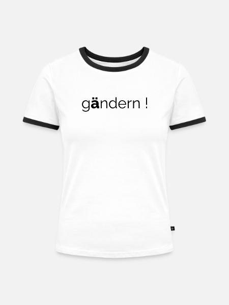 gendern aendern - Frauen Kontrast-T-Shirt - Weiß/Schwarz