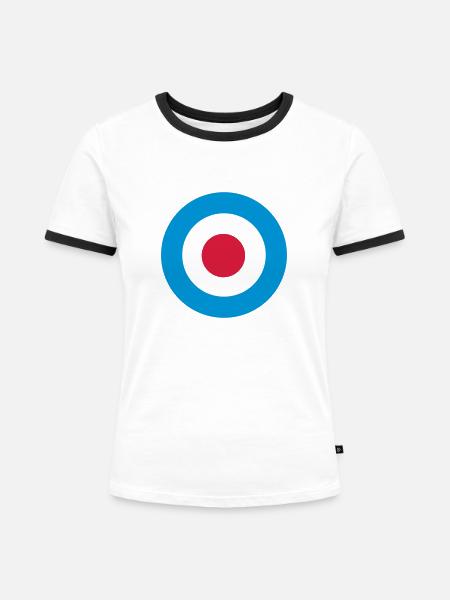 Ziel - Frauen Kontrast-T-Shirt - Weiß/Schwarz