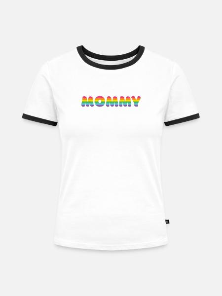 LGBTQ+ Mama - Frauen Kontrast-T-Shirt - Weiß/Schwarz