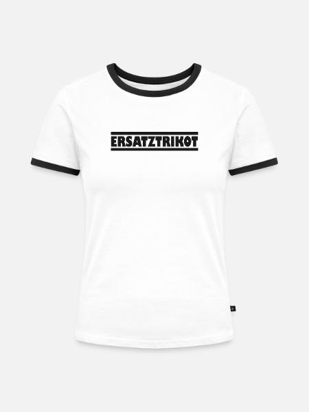 Ersatztrikot Black - Frauen Kontrast-T-Shirt - Weiß/Schwarz