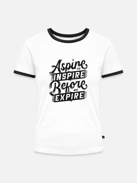 #FancyDesigns #aspire Inspiration - Frauen Kontrast-T-Shirt - Weiß/Schwarz