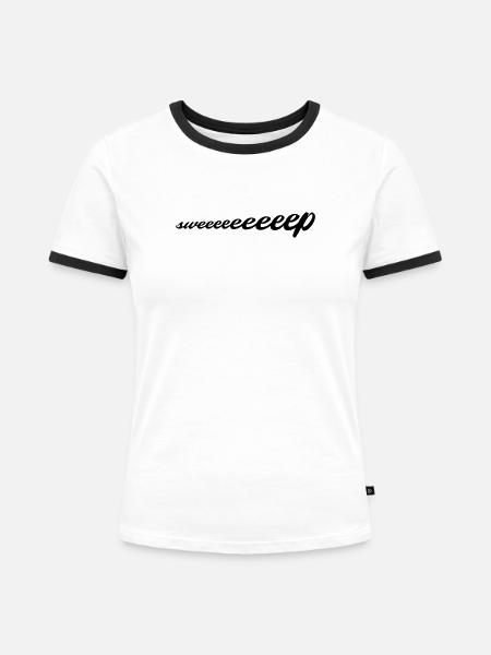sweeeeeeeeep - Frauen Kontrast-T-Shirt - Weiß/Schwarz