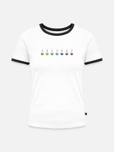 Chemie Experiment im Labor - Frauen Kontrast-T-Shirt - Weiß/Schwarz