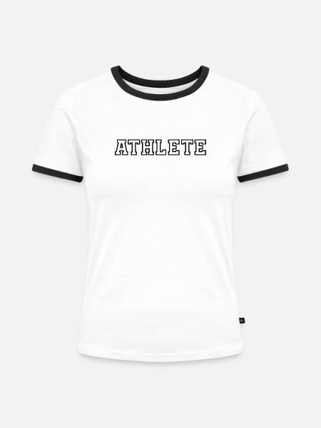 Athlete - Frauen Kontrast-T-Shirt - Weiß/Schwarz