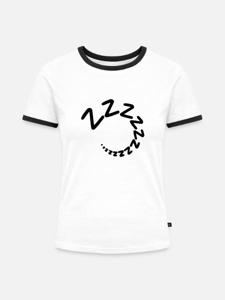 Schlafen Schnarchen - Frauen Kontrast-T-Shirt - Weiß/Schwarz