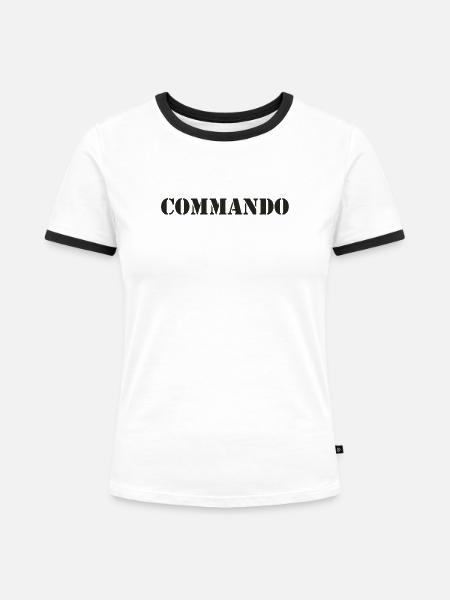 KOMMANDOTRUPPE - Frauen Kontrast-T-Shirt - Weiß/Schwarz