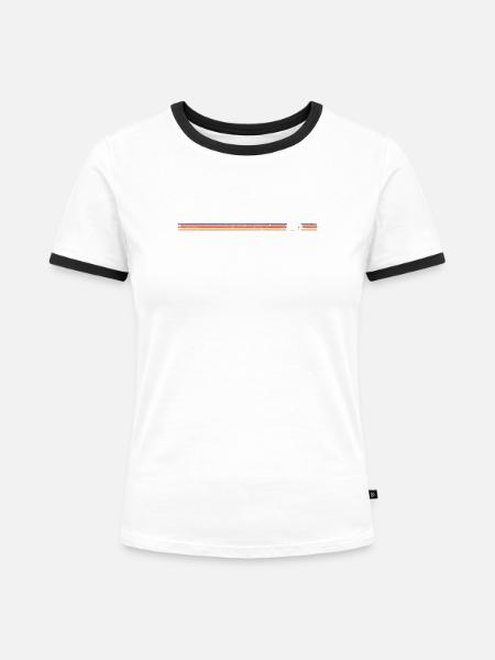 Retro-Elefant - Frauen Kontrast-T-Shirt - Weiß/Schwarz