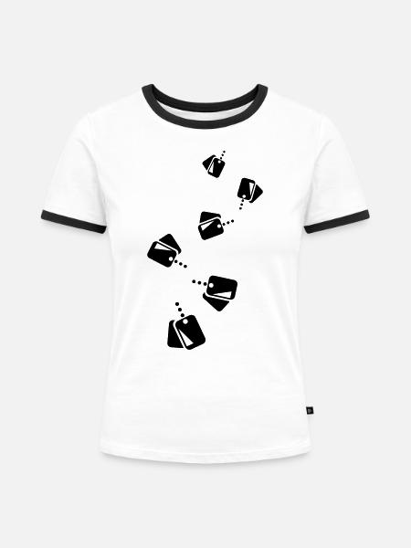 Abzeichen Icon symbol - Frauen Kontrast-T-Shirt - Weiß/Schwarz