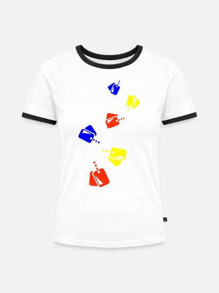 Abzeichen Icon symbol - Frauen Kontrast-T-Shirt - Weiß/Schwarz