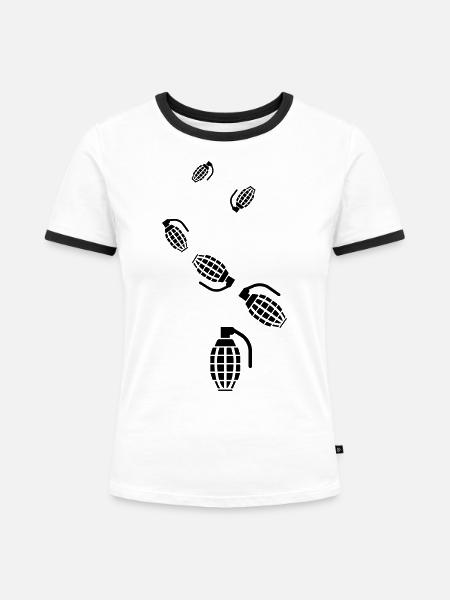 Granate waffe icon - Frauen Kontrast-T-Shirt - Weiß/Schwarz