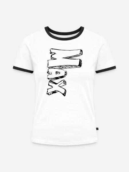 Max - Frauen Kontrast-T-Shirt - Weiß/Schwarz