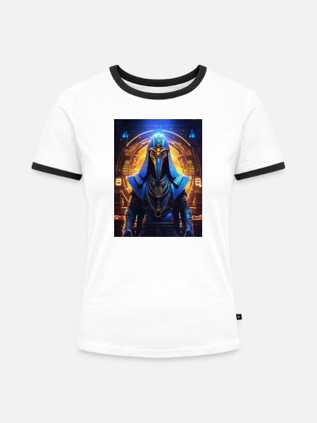 Thoth – Der Schriftgelehrte der Sterne - Frauen Kontrast-T-Shirt - Weiß/Schwarz