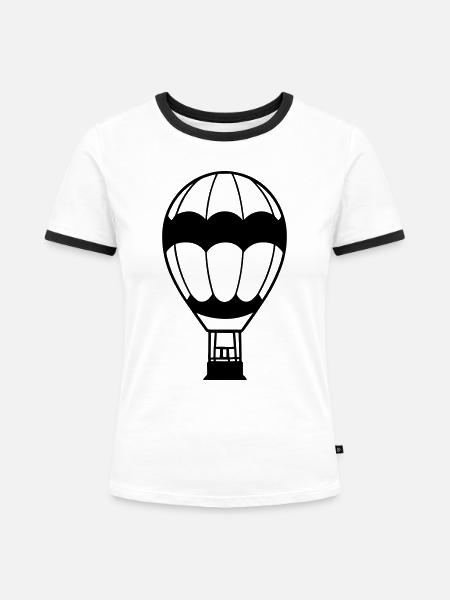 Luftballon - Frauen Kontrast-T-Shirt - Weiß/Schwarz
