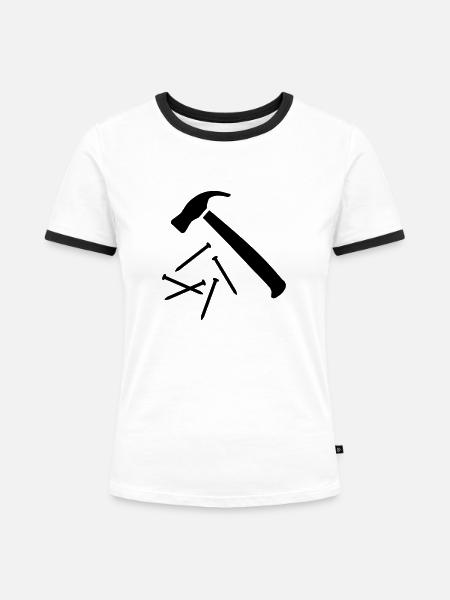 Hammer - Frauen Kontrast-T-Shirt - Weiß/Schwarz
