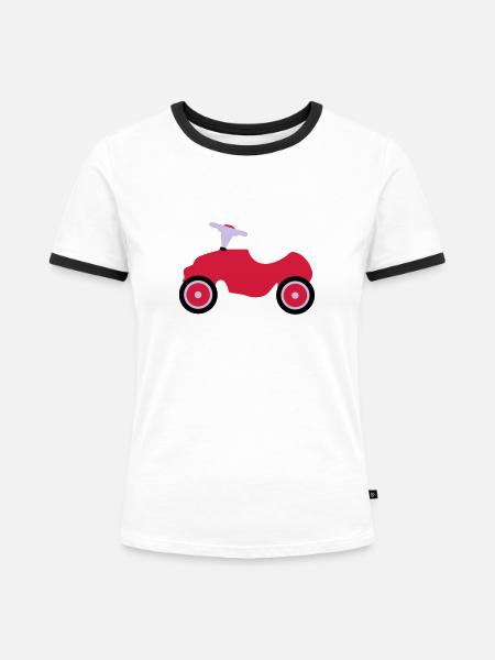 Spielzeug Auto - Frauen Kontrast-T-Shirt - Weiß/Schwarz