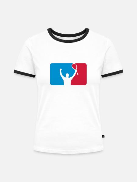 Tennis - Winner - Frauen Kontrast-T-Shirt - Weiß/Schwarz