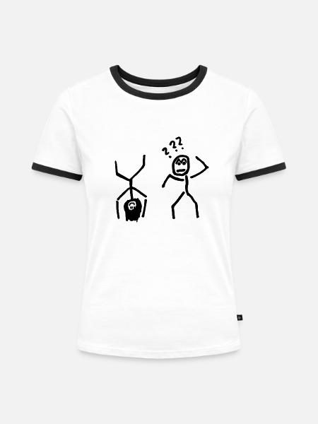 Hä - Frauen Kontrast-T-Shirt - Weiß/Schwarz