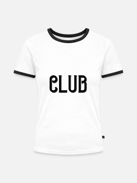 Club - Frauen Kontrast-T-Shirt - Weiß/Schwarz