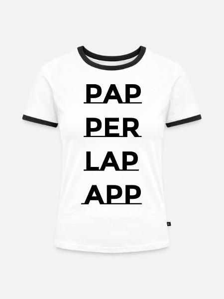 PAPPERLAPAPP - Frauen Kontrast-T-Shirt - Weiß/Schwarz
