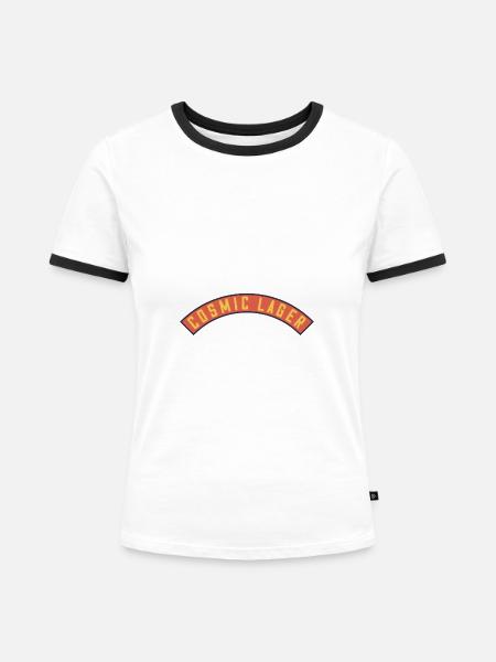 Cosmic Lager Banner - Frauen Kontrast-T-Shirt - Weiß/Schwarz