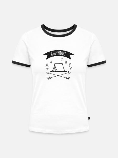 adventure - Frauen Kontrast-T-Shirt - Weiß/Schwarz