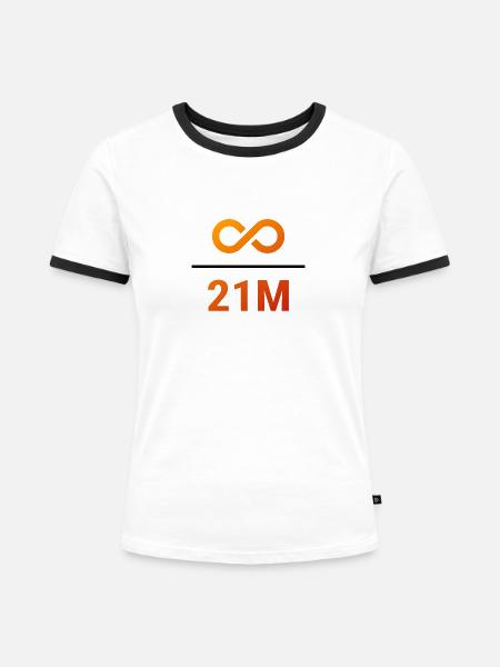 21 Million - Frauen Kontrast-T-Shirt - Weiß/Schwarz