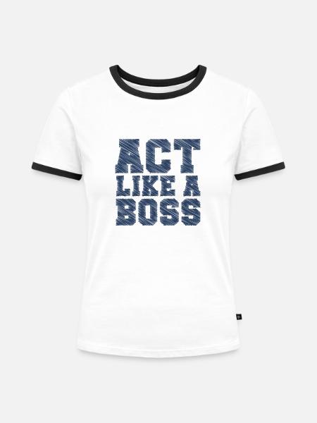 Handeln - Frauen Kontrast-T-Shirt - Weiß/Schwarz