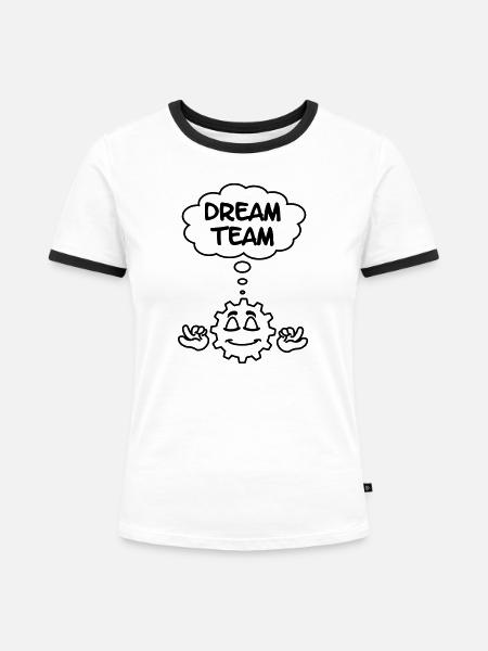 Dream-Team - Frauen Kontrast-T-Shirt - Weiß/Schwarz