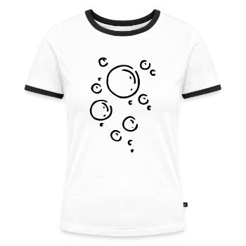 Seifenblasen Bubbles Kindergeburtstag - Frauen Kontrast-T-Shirt - Weiß/Schwarz - Vorne - Selfina (174cm)