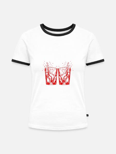 Tequila Drink - Frauen Kontrast-T-Shirt - Weiß/Schwarz