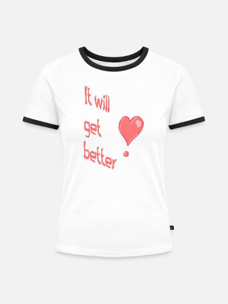 Motivation! - Frauen Kontrast-T-Shirt - Weiß/Schwarz