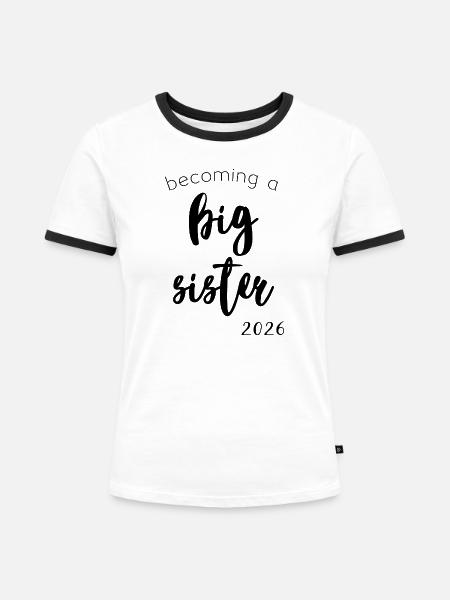 Bald große Schwester 2026 - Frauen Kontrast-T-Shirt - Weiß/Schwarz