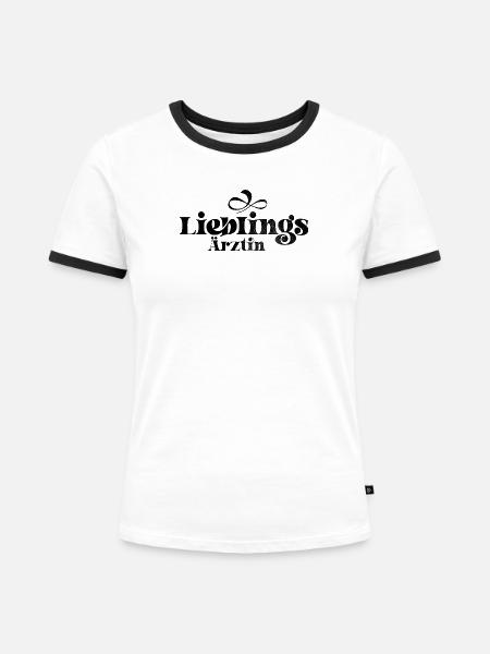 Lieblings Ärztin - Frauen Kontrast-T-Shirt - Weiß/Schwarz