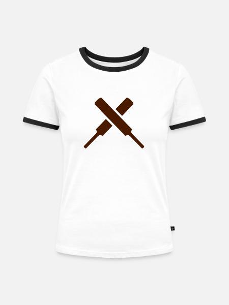 Cricket - Frauen Kontrast-T-Shirt - Weiß/Schwarz