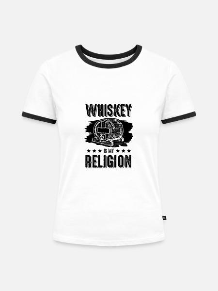 whiskey drink - Frauen Kontrast-T-Shirt - Weiß/Schwarz
