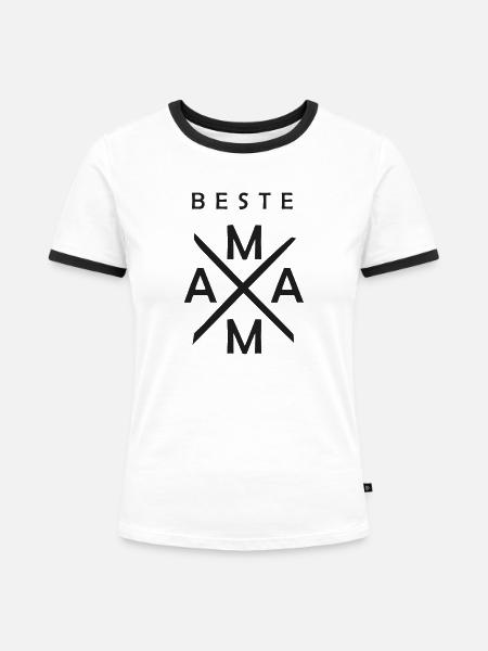 mama beste - Frauen Kontrast-T-Shirt - Weiß/Schwarz