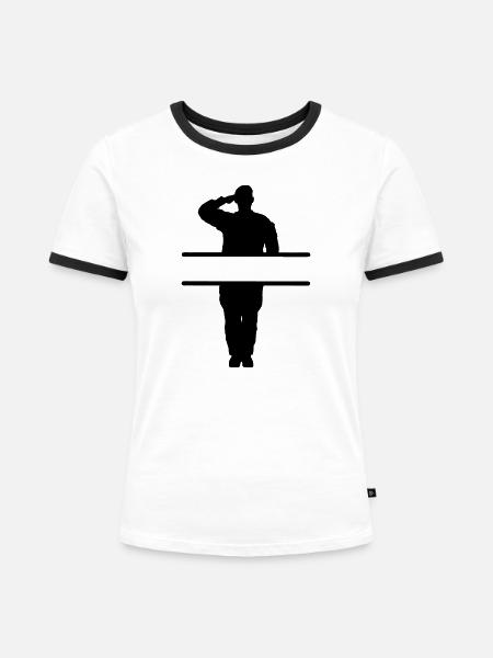 Gruß des Respekts Banner - Frauen Kontrast-T-Shirt - Weiß/Schwarz