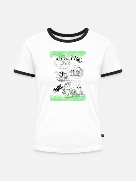 Funny Frog life - Frauen Kontrast-T-Shirt - Weiß/Schwarz