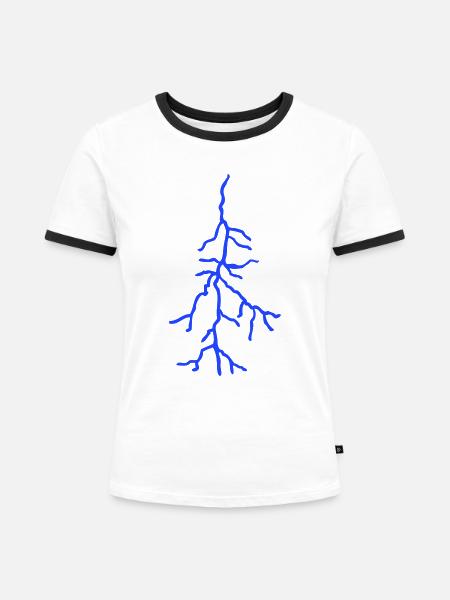 Blitz - Frauen Kontrast-T-Shirt - Weiß/Schwarz